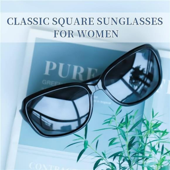 Polarized Sunglasses, Classic Square Sun Glasses with UV Protection for women
